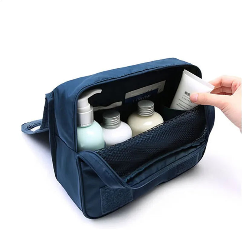 Burgundy hanging toiletry bag
