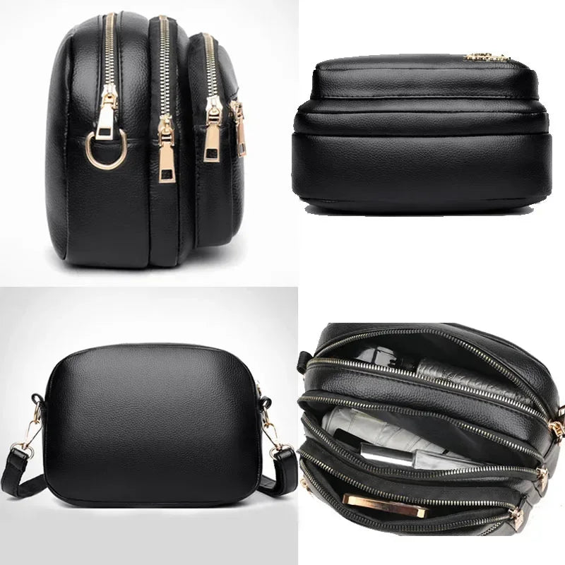 Retro leather shoulder purse