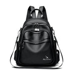 Convertible leather backpack for women