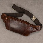 Men's leather chest bag