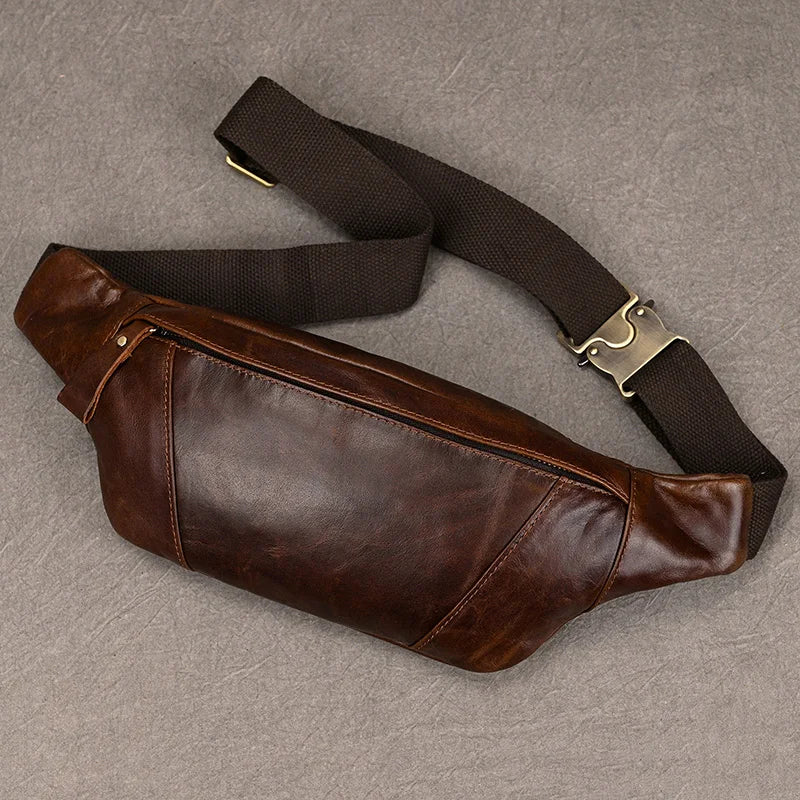Men's leather chest bag