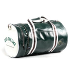 Two-tone leather overnight duffle bag