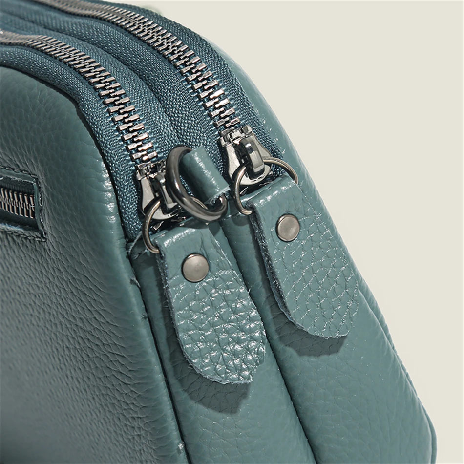 Lightweight leather sling bag