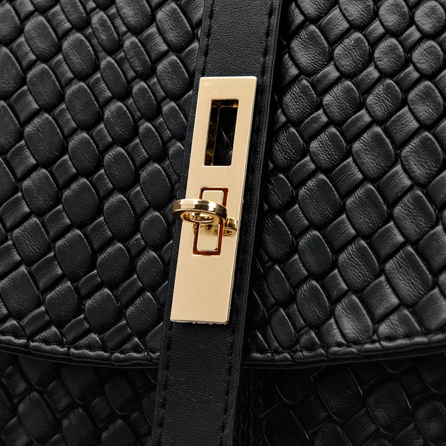 Everyday black leather backpack