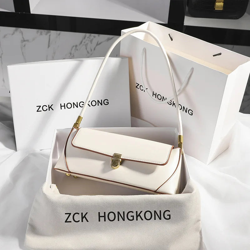 Soft leather shoulder handbag