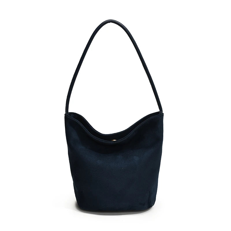 Bucket suede slouch bag
