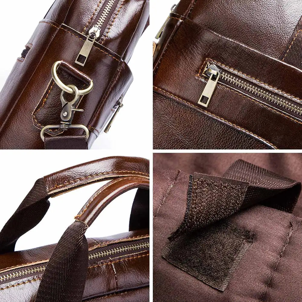 Classic leather laptop bag