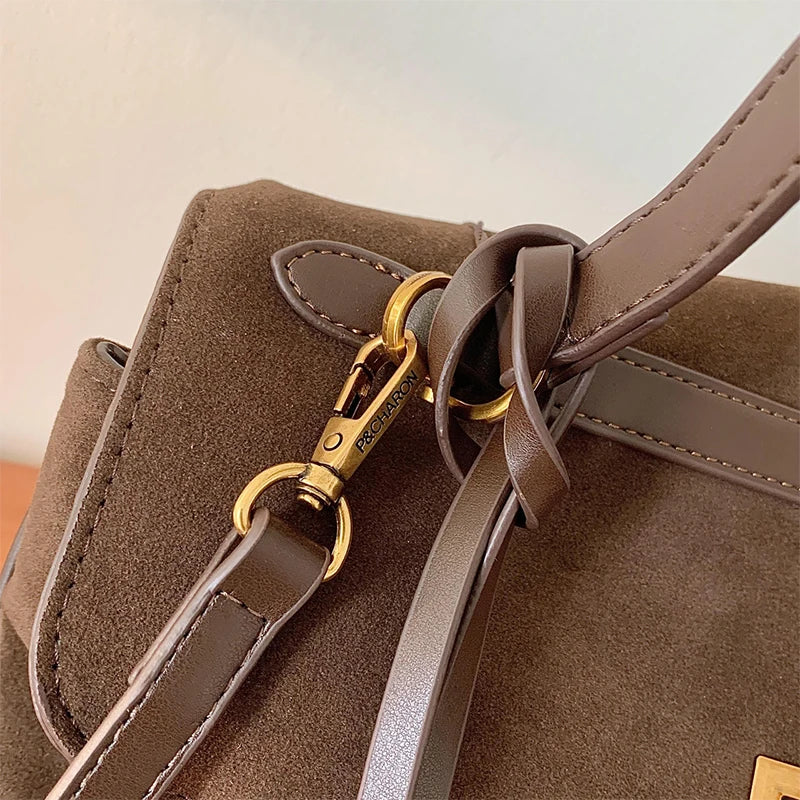 Chic suede handbag for work and city style