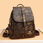 Designer-style leather backpack