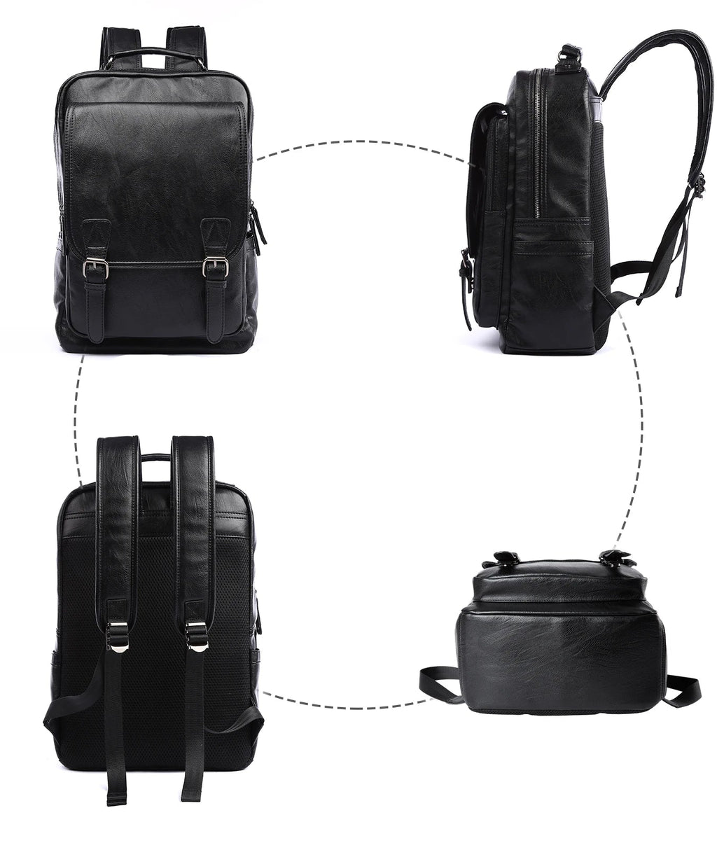 Large leather backpack for men