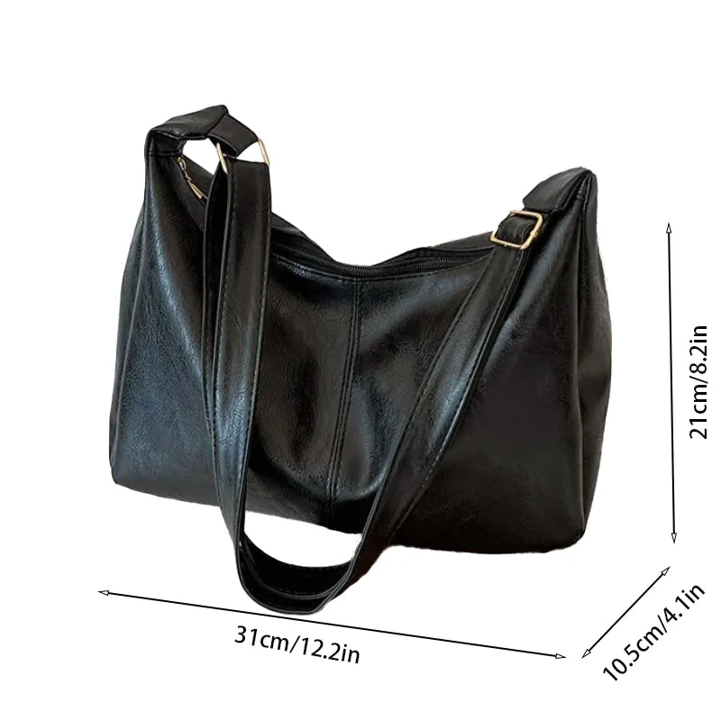 Shoulder leather tote bag
