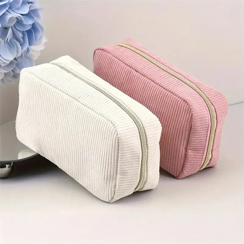 Corduroy cosmetic bag