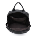 Chic leather backpack with front zipper