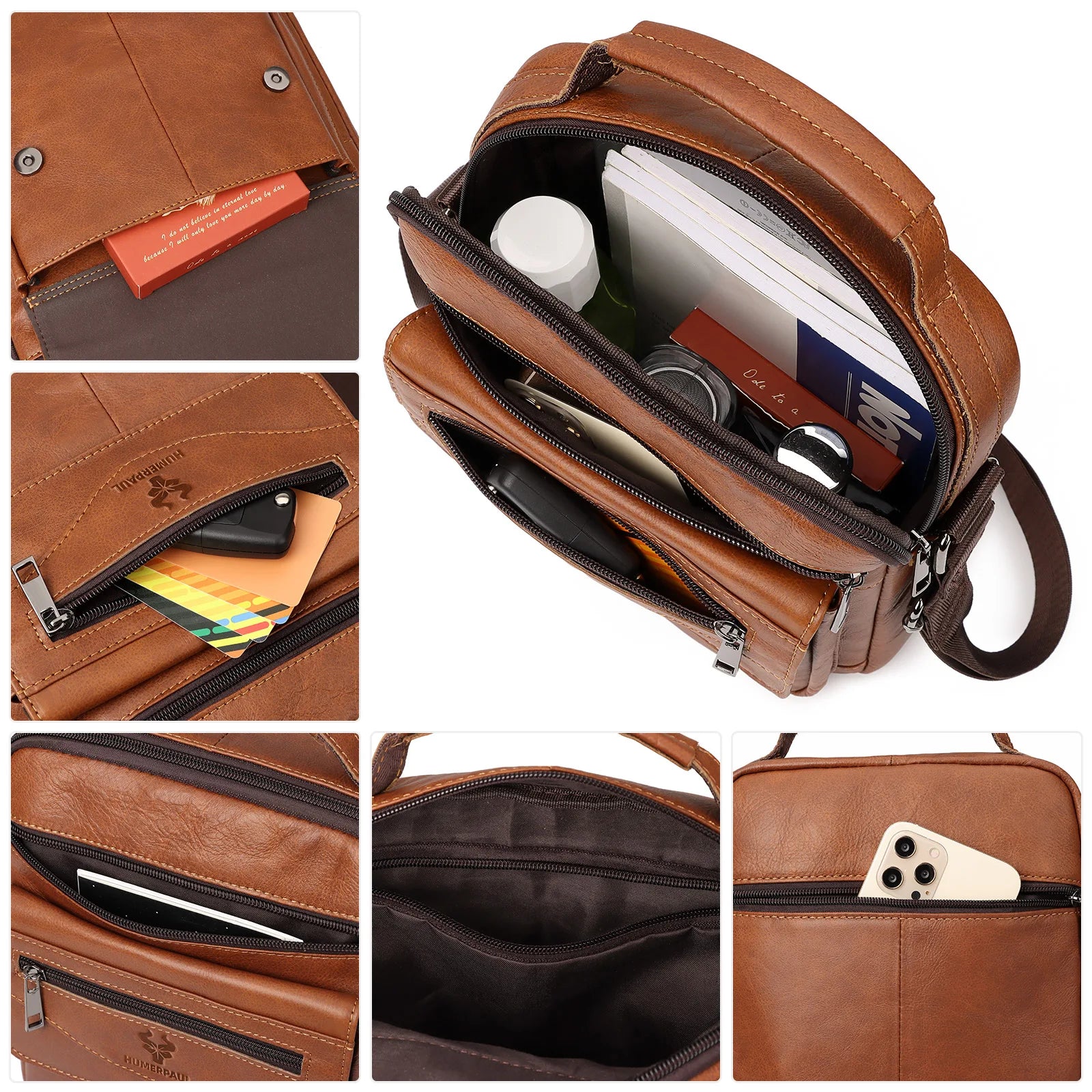 Fashionable leather crossbody bag