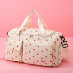 Corduroy travel toiletry bag with shoulder strap