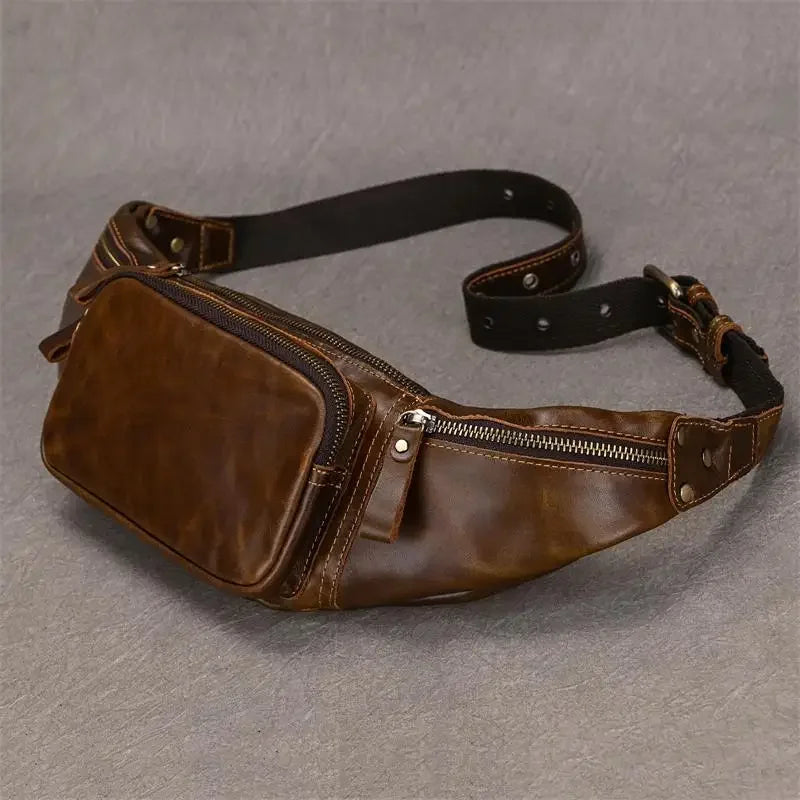 Minimalist leather waist bag