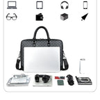 Designer-inspired leather laptop briefcase