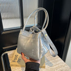 Suede box slouch bag
