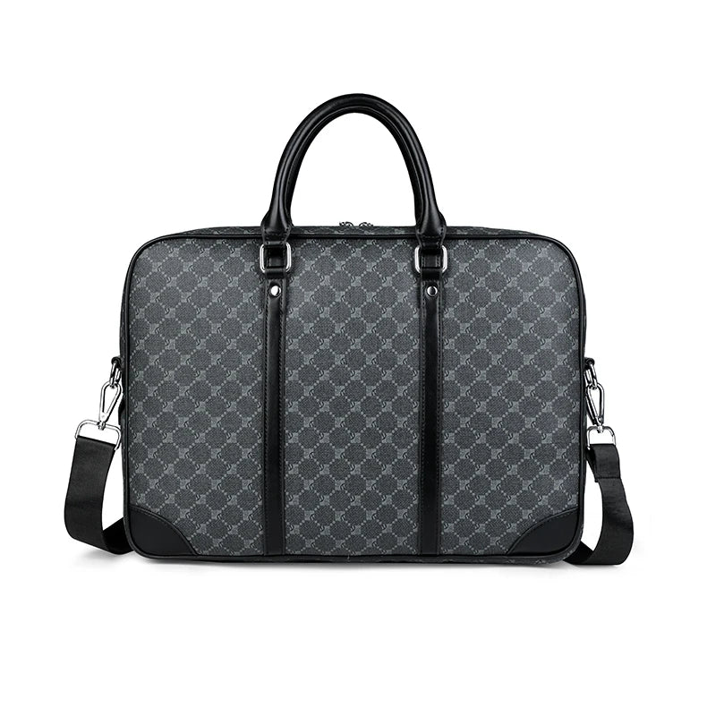 Designer-inspired leather laptop briefcase