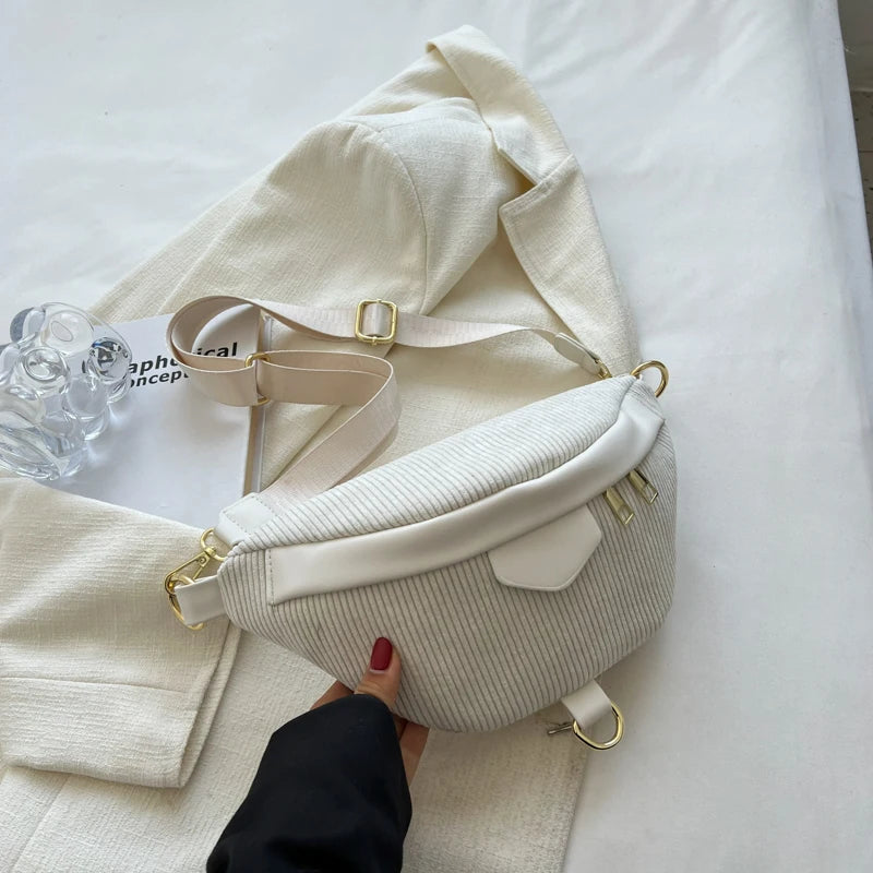 Adjustable corduroy bum bag
