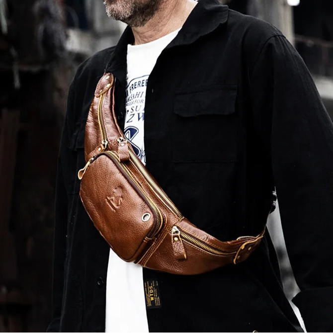 Lightweight leather waist sling