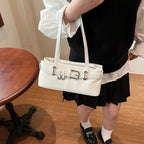 Soft-touch leather shoulder bag