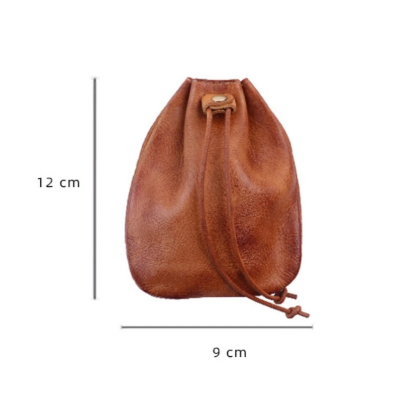 Lightweight leather coin pouch