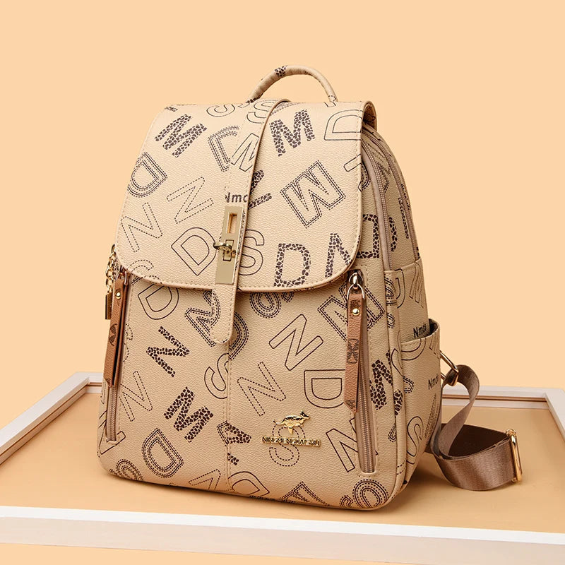 Designer-style leather backpack