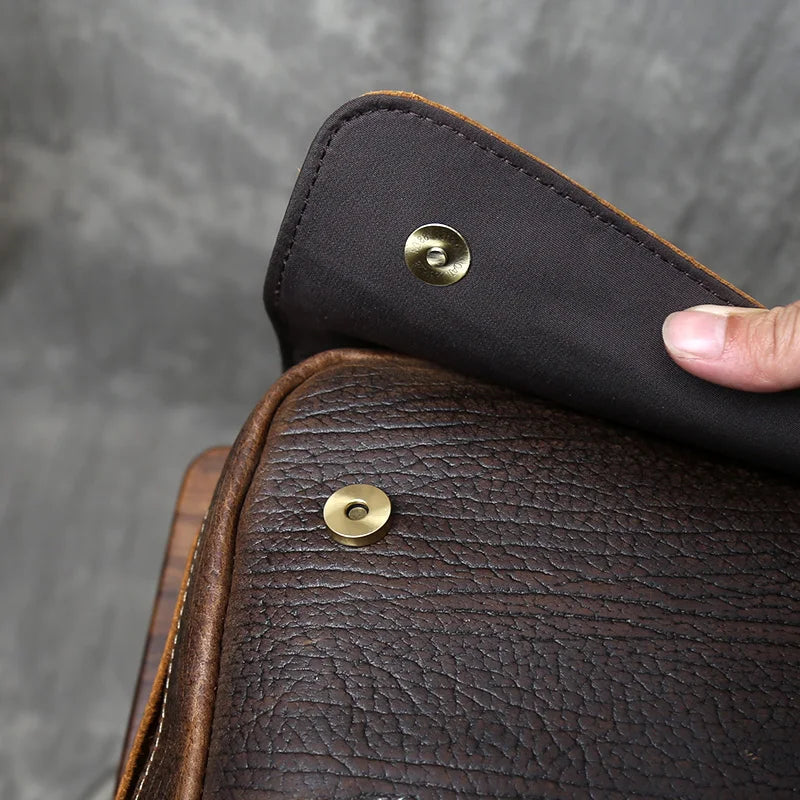 Sleek leather rucksack backpack