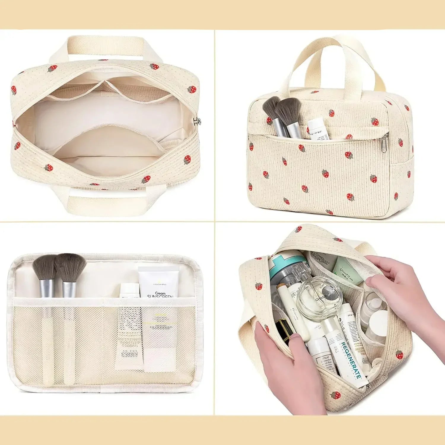Corduroy travel toiletry bag