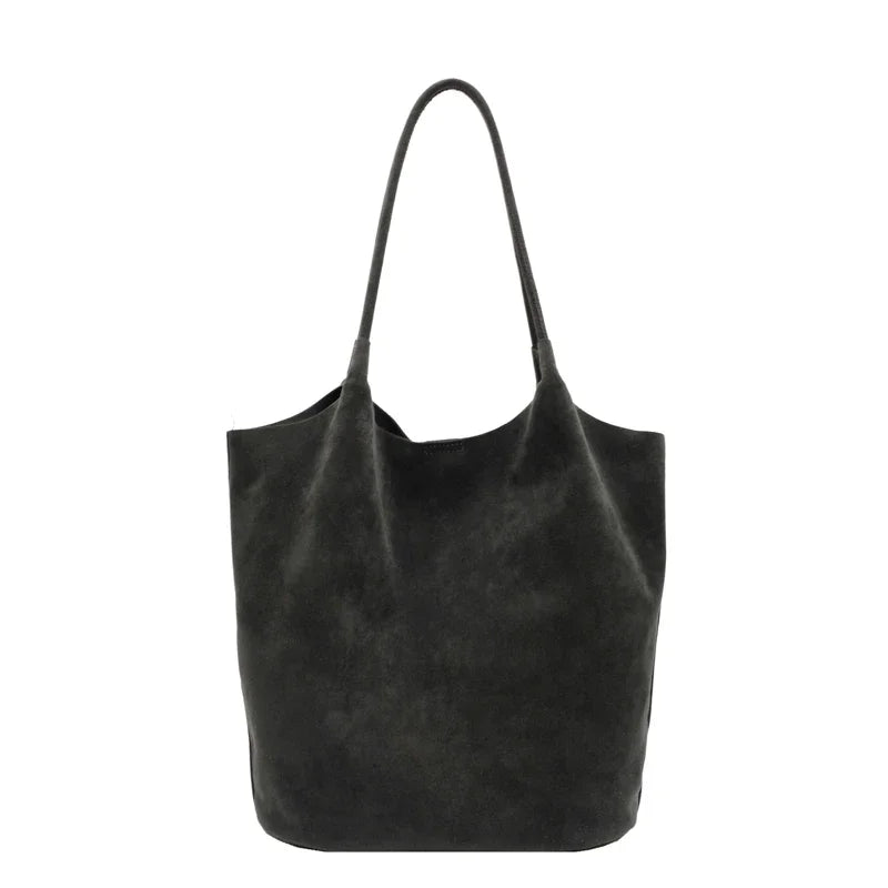 Shoulder suede tote bag