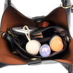 Leather shoulder handbag