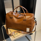 Slim leather duffle bag