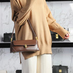 Soft leather shoulder handbag