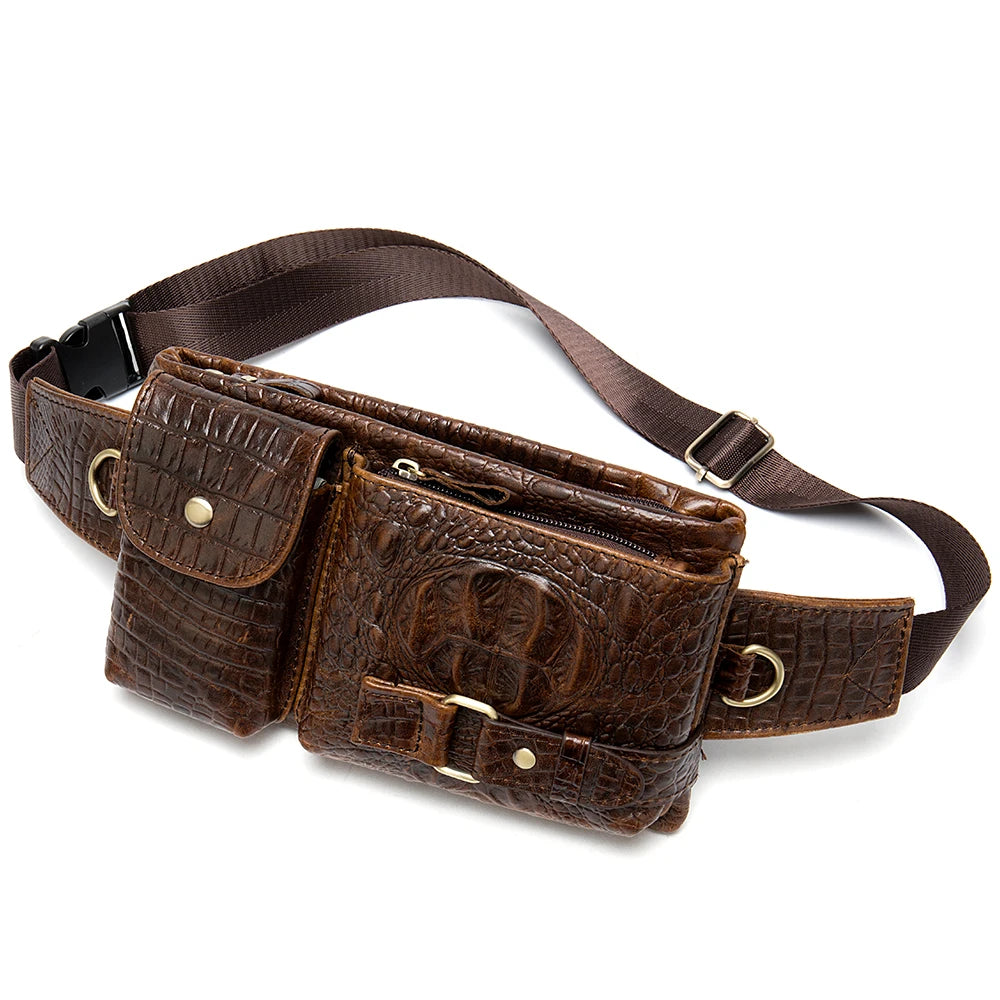 Adjustable leather bum bag