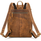 Leather laptop rucksack with top handle