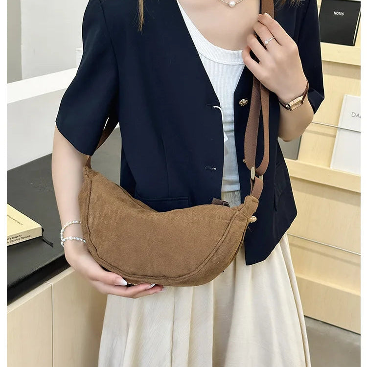 Corduroy handbag with adjustable shoulder strap