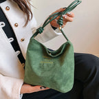 Casual suede shoulder bag for city walks