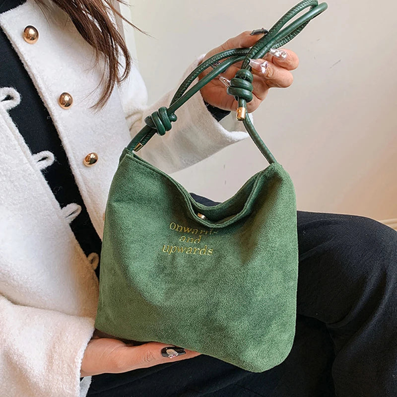 Casual suede shoulder bag for city walks