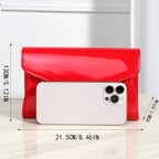 Minimal leather handbag with slim profile