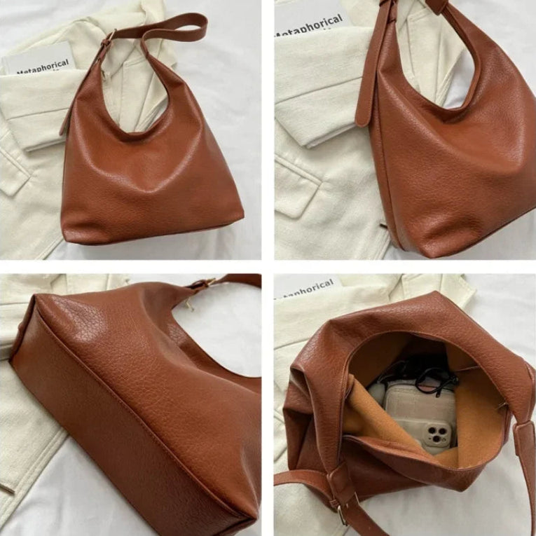 Oversized leather tote bag