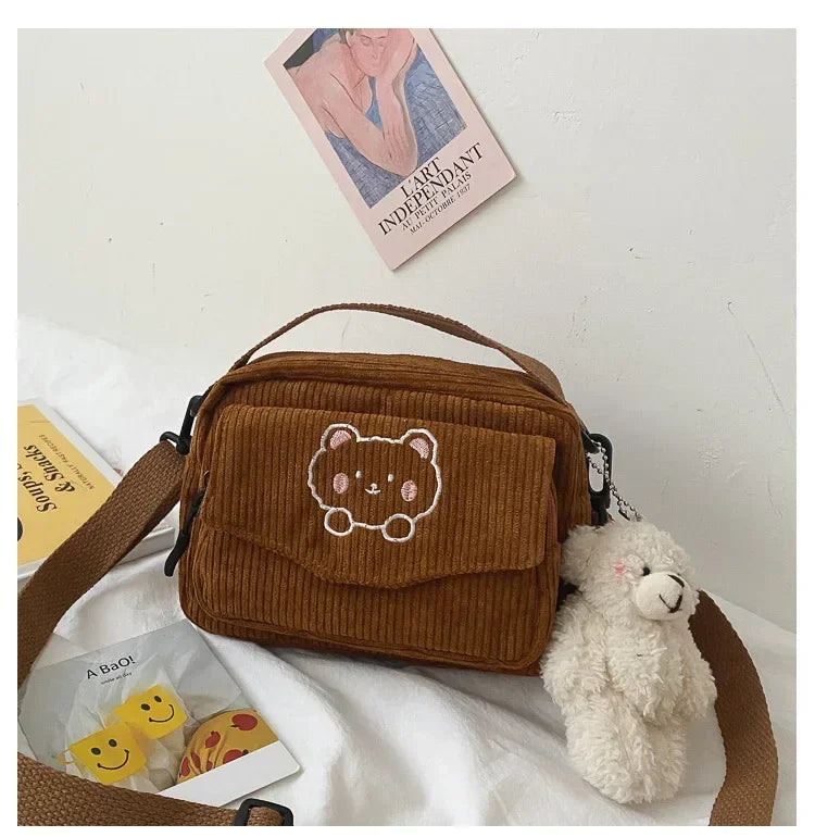 Cute corduroy crossbody bag
