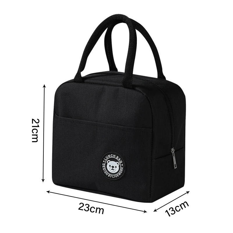 Small black insulated lunch bag