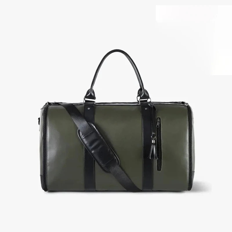 Minimalist leather holdall bag