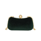 Corduroy clutch bag with  chain strap