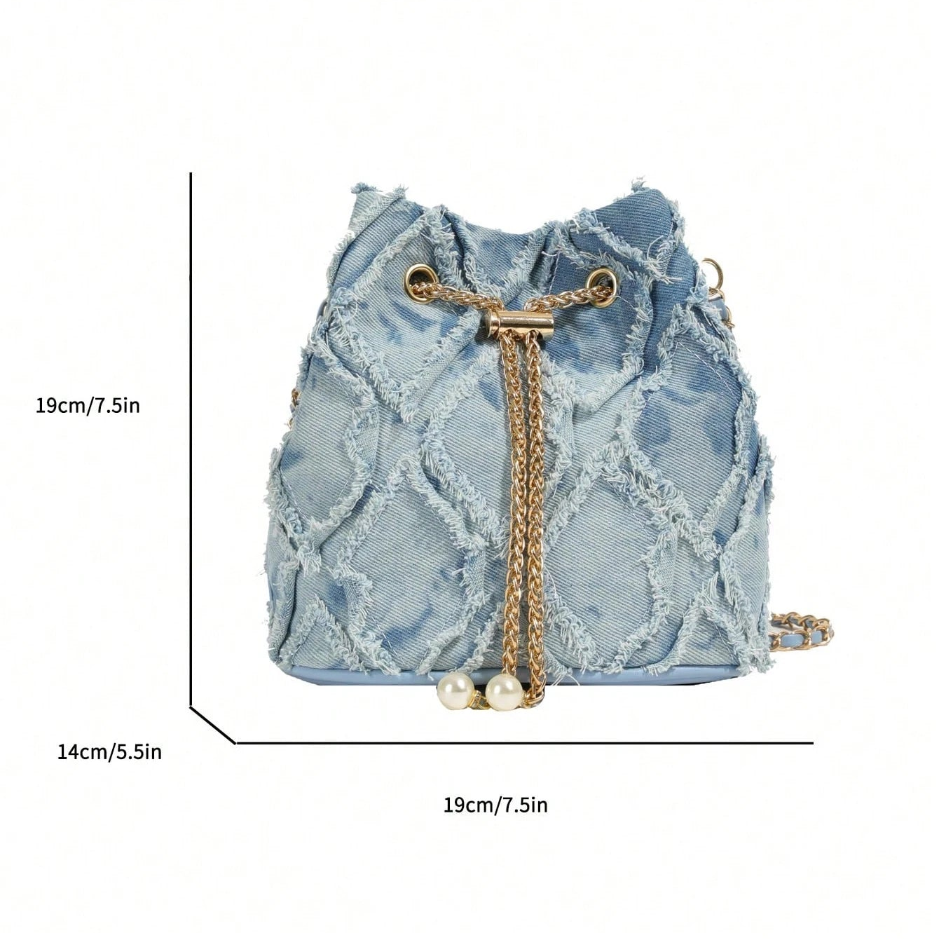 Retro denim handbag with chain strap