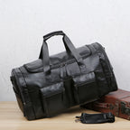 Vintage leather weekender duffle bag