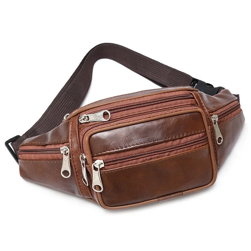Large leather fanny pack