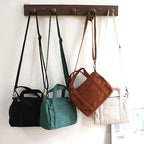 Corduroy purse with detachable shoulder strap