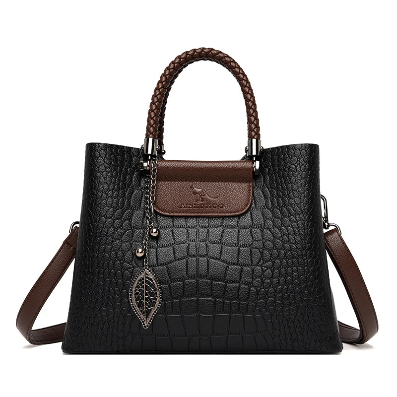 Vintage-inspired leather handbag